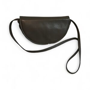 Vintage Brio black purse crossbody front flap EUC